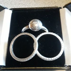 Coach sterling silver set of rings